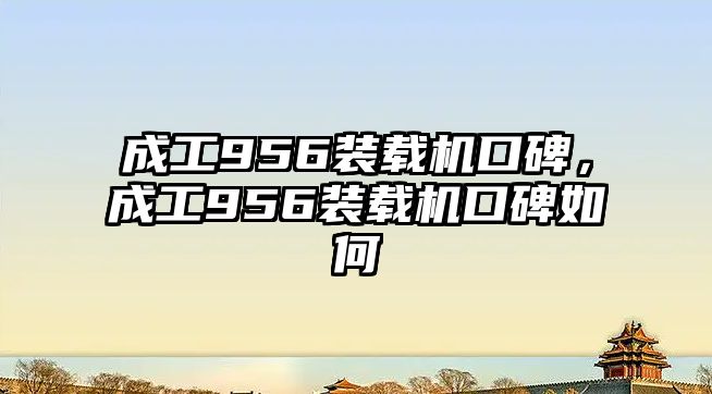 成工956裝載機口碑，成工956裝載機口碑如何