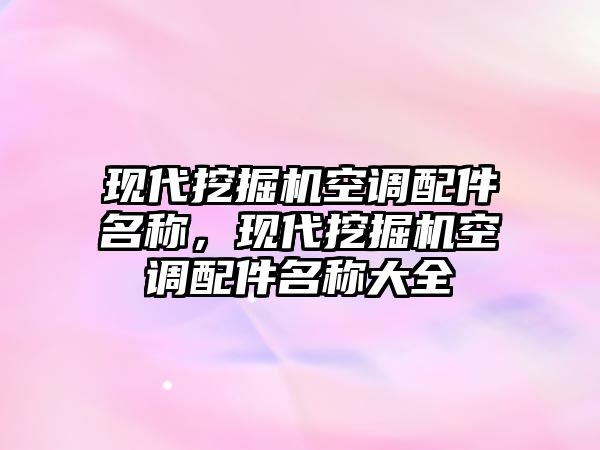 現(xiàn)代挖掘機空調(diào)配件名稱，現(xiàn)代挖掘機空調(diào)配件名稱大全