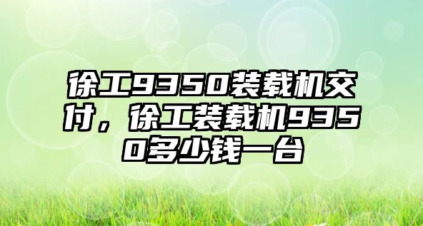 徐工9350裝載機交付，徐工裝載機9350多少錢一臺