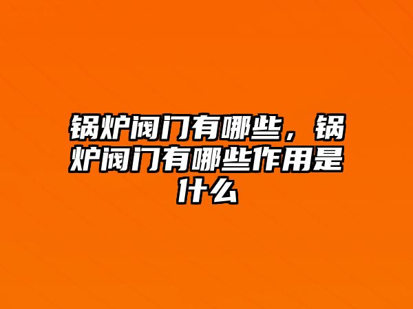 鍋爐閥門有哪些，鍋爐閥門有哪些作用是什么