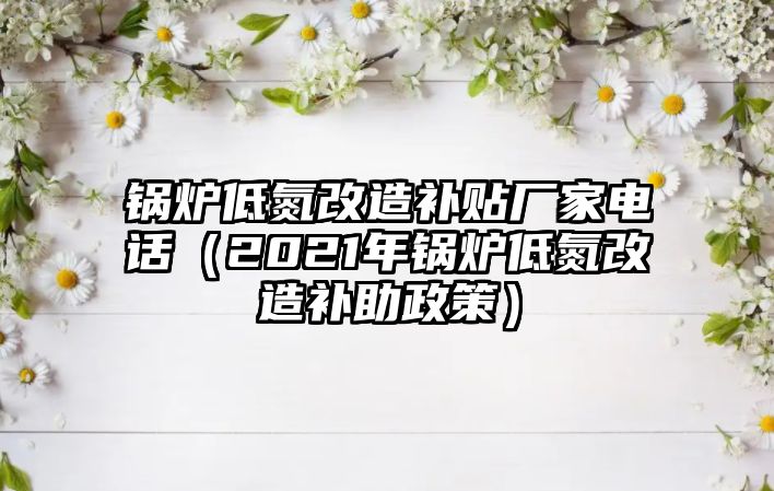 鍋爐低氮改造補(bǔ)貼廠家電話（2021年鍋爐低氮改造補(bǔ)助政策）