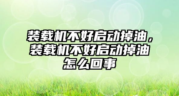 裝載機(jī)不好啟動掉油，裝載機(jī)不好啟動掉油怎么回事