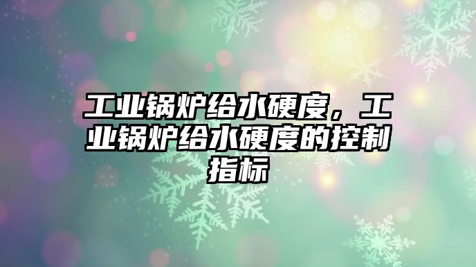 工業(yè)鍋爐給水硬度，工業(yè)鍋爐給水硬度的控制指標(biāo)