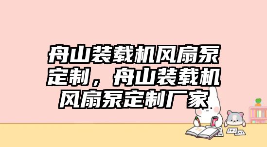 舟山裝載機風(fēng)扇泵定制，舟山裝載機風(fēng)扇泵定制廠家