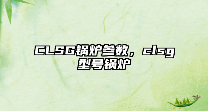 CLSG鍋爐參數(shù)，clsg型號鍋爐