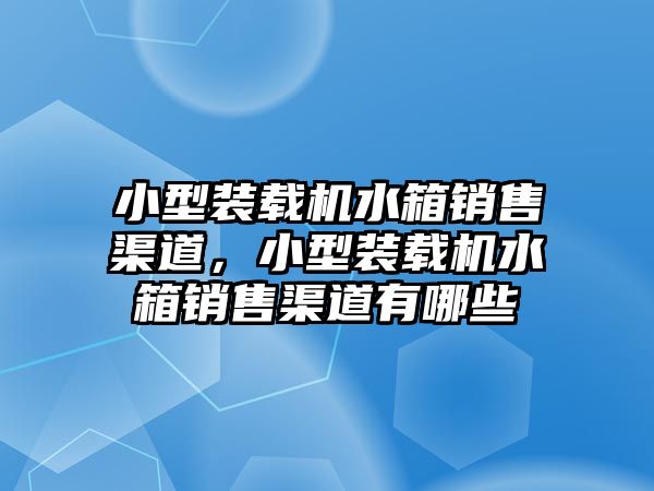 小型裝載機(jī)水箱銷售渠道，小型裝載機(jī)水箱銷售渠道有哪些