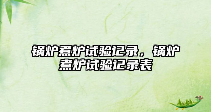 鍋爐煮爐試驗(yàn)記錄，鍋爐煮爐試驗(yàn)記錄表