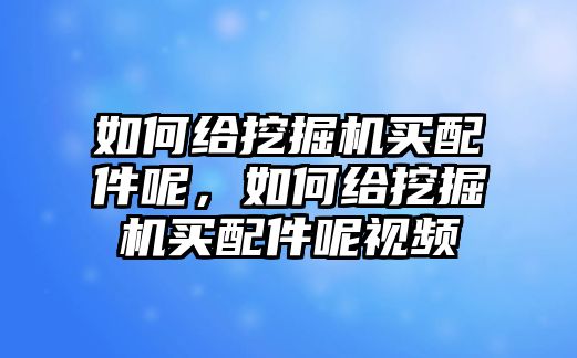 如何給挖掘機(jī)買配件呢，如何給挖掘機(jī)買配件呢視頻