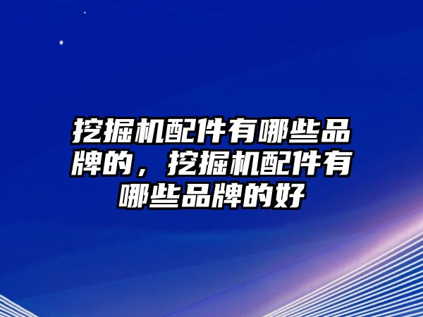 挖掘機配件有哪些品牌的，挖掘機配件有哪些品牌的好