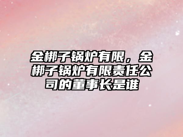 金梆子鍋爐有限，金梆子鍋爐有限責(zé)任公司的董事長(zhǎng)是誰(shuí)