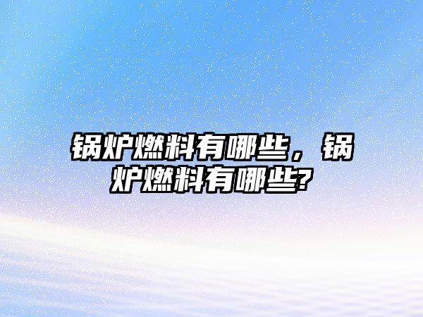 鍋爐燃料有哪些，鍋爐燃料有哪些?