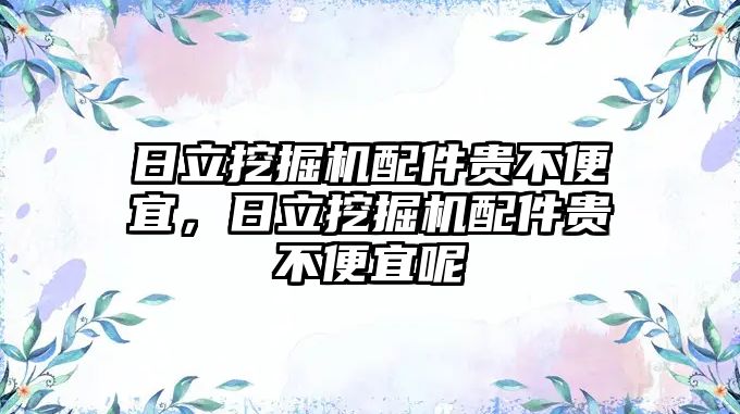 日立挖掘機配件貴不便宜，日立挖掘機配件貴不便宜呢