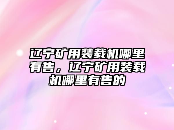 遼寧礦用裝載機(jī)哪里有售，遼寧礦用裝載機(jī)哪里有售的