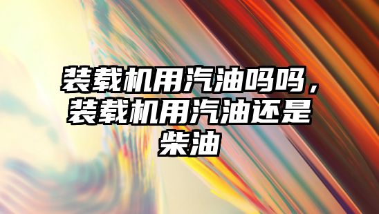 裝載機用汽油嗎嗎，裝載機用汽油還是柴油