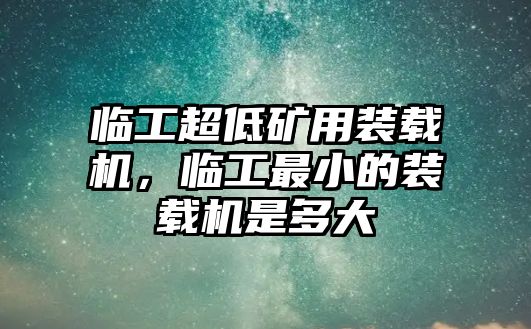 臨工超低礦用裝載機(jī)，臨工最小的裝載機(jī)是多大