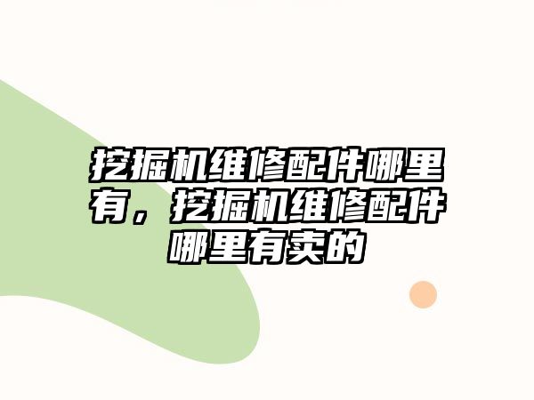 挖掘機維修配件哪里有，挖掘機維修配件哪里有賣的