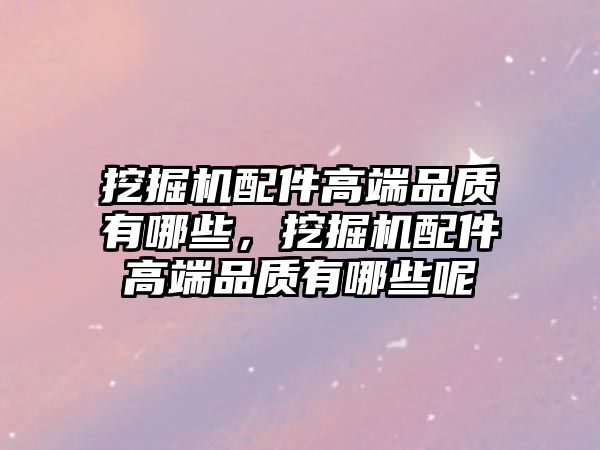 挖掘機配件高端品質有哪些，挖掘機配件高端品質有哪些呢