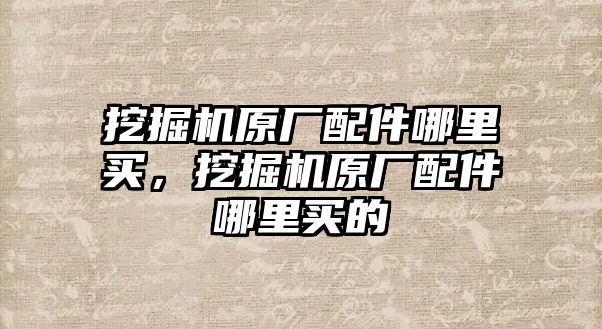 挖掘機原廠配件哪里買，挖掘機原廠配件哪里買的