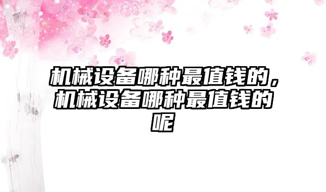 機(jī)械設(shè)備哪種最值錢的，機(jī)械設(shè)備哪種最值錢的呢