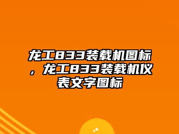 龍工833裝載機圖標，龍工833裝載機儀表文字圖標