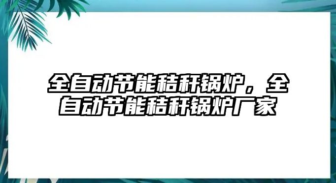 全自動節(jié)能秸稈鍋爐，全自動節(jié)能秸稈鍋爐廠家