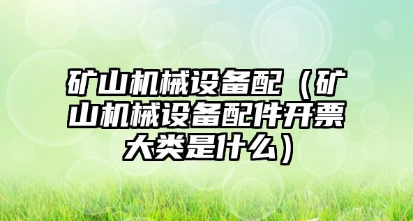 礦山機械設備配（礦山機械設備配件開票大類是什么）