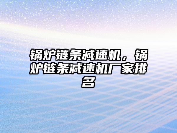 鍋爐鏈條減速機，鍋爐鏈條減速機廠家排名