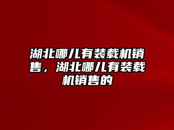 湖北哪兒有裝載機(jī)銷售，湖北哪兒有裝載機(jī)銷售的