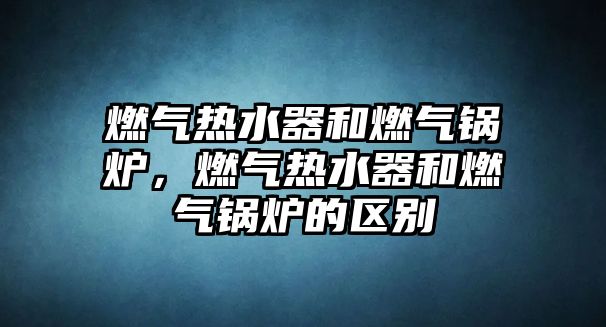 燃氣熱水器和燃氣鍋爐，燃氣熱水器和燃氣鍋爐的區(qū)別