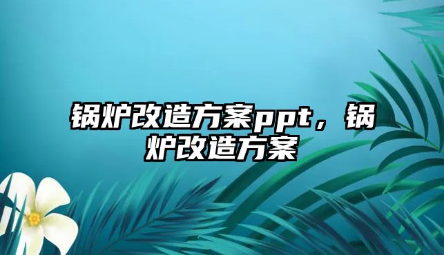 鍋爐改造方案ppt，鍋爐改造方案