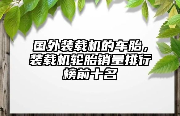 國(guó)外裝載機(jī)的車胎，裝載機(jī)輪胎銷量排行榜前十名