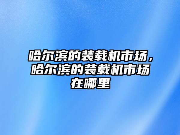 哈爾濱的裝載機(jī)市場(chǎng)，哈爾濱的裝載機(jī)市場(chǎng)在哪里