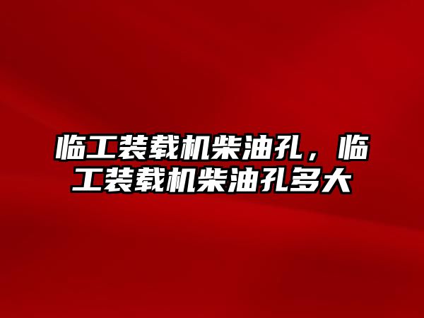 臨工裝載機柴油孔，臨工裝載機柴油孔多大