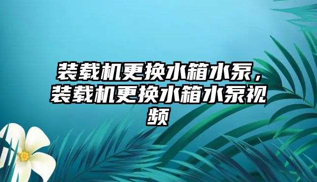 裝載機(jī)更換水箱水泵，裝載機(jī)更換水箱水泵視頻