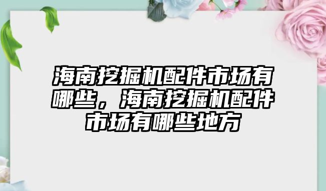 海南挖掘機(jī)配件市場有哪些，海南挖掘機(jī)配件市場有哪些地方