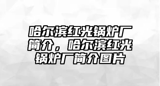 哈爾濱紅光鍋爐廠簡(jiǎn)介，哈爾濱紅光鍋爐廠簡(jiǎn)介圖片