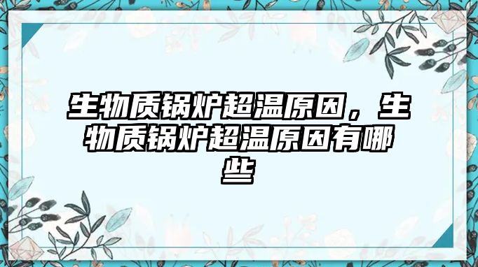 生物質(zhì)鍋爐超溫原因，生物質(zhì)鍋爐超溫原因有哪些