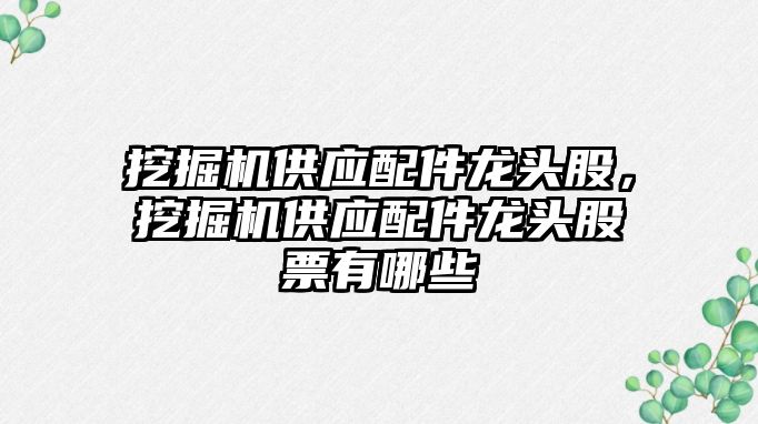 挖掘機供應配件龍頭股，挖掘機供應配件龍頭股票有哪些