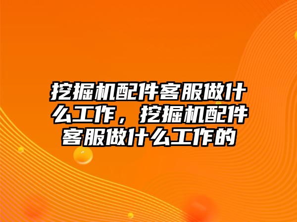 挖掘機(jī)配件客服做什么工作，挖掘機(jī)配件客服做什么工作的