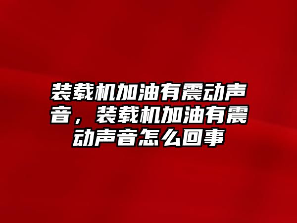 裝載機加油有震動聲音，裝載機加油有震動聲音怎么回事