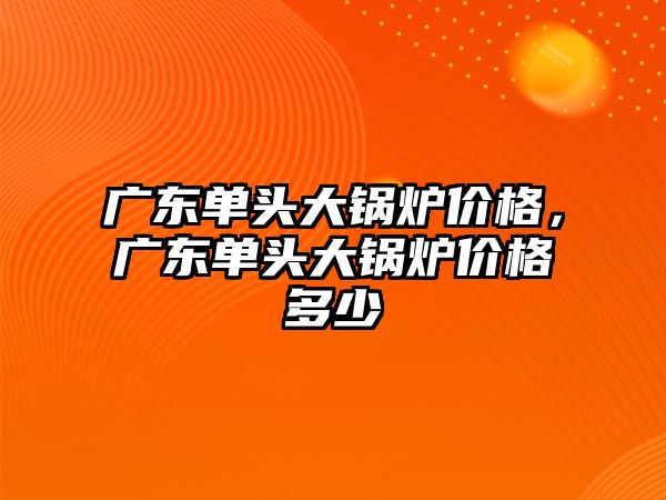 廣東單頭大鍋爐價格，廣東單頭大鍋爐價格多少