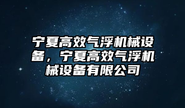 寧夏高效氣浮機(jī)械設(shè)備，寧夏高效氣浮機(jī)械設(shè)備有限公司