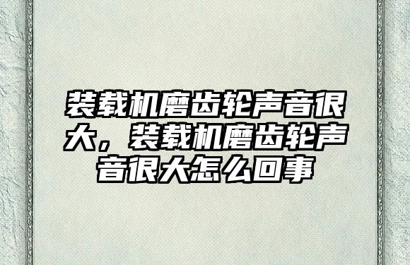 裝載機(jī)磨齒輪聲音很大，裝載機(jī)磨齒輪聲音很大怎么回事