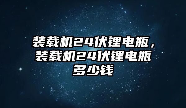 裝載機(jī)24伏鋰電瓶，裝載機(jī)24伏鋰電瓶多少錢