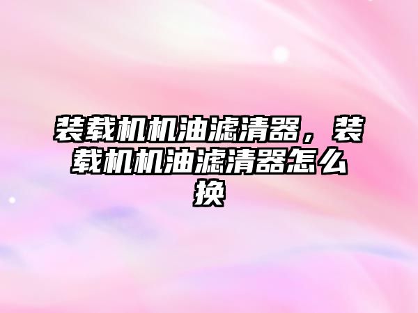 裝載機機油濾清器，裝載機機油濾清器怎么換