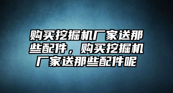 購買挖掘機廠家送那些配件，購買挖掘機廠家送那些配件呢