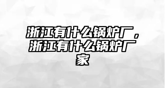 浙江有什么鍋爐廠，浙江有什么鍋爐廠家