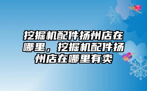 挖掘機配件揚州店在哪里，挖掘機配件揚州店在哪里有賣