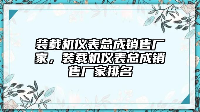 裝載機儀表總成銷售廠家，裝載機儀表總成銷售廠家排名