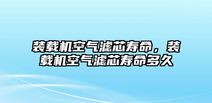 裝載機(jī)空氣濾芯壽命，裝載機(jī)空氣濾芯壽命多久